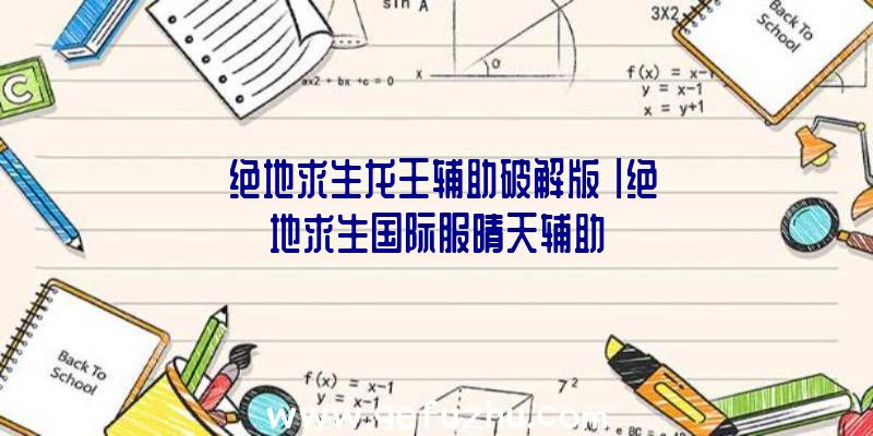 「绝地求生龙王辅助破解版」|绝地求生国际服晴天辅助